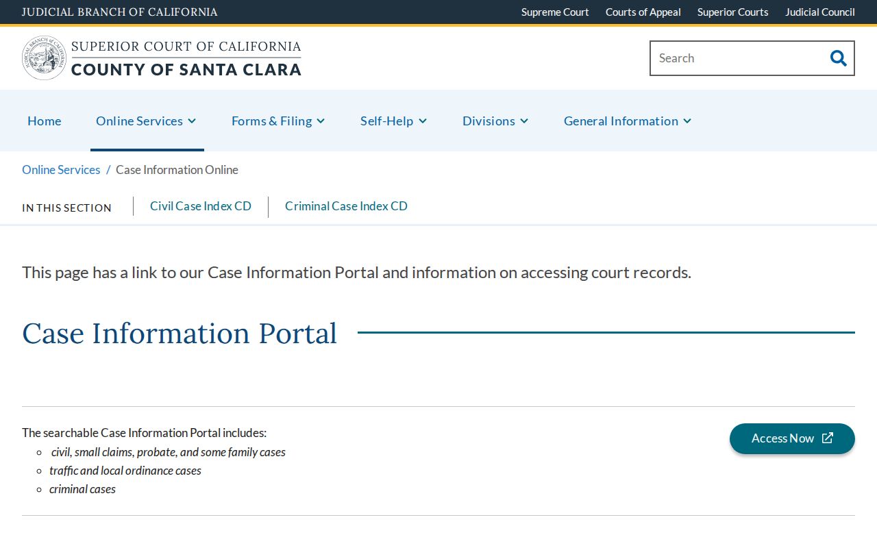 San Jose residents directory Santa Clara court case search