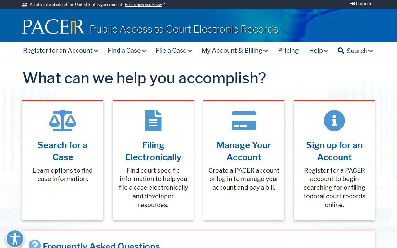 San Jose resident lookup PACER federal court search