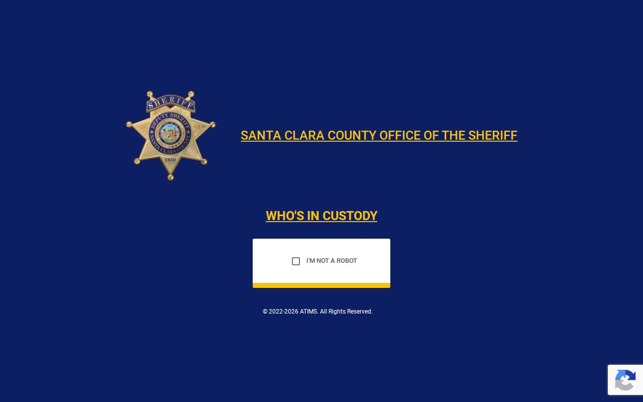 San Jose resident lookup Santa Clara County inmate finder