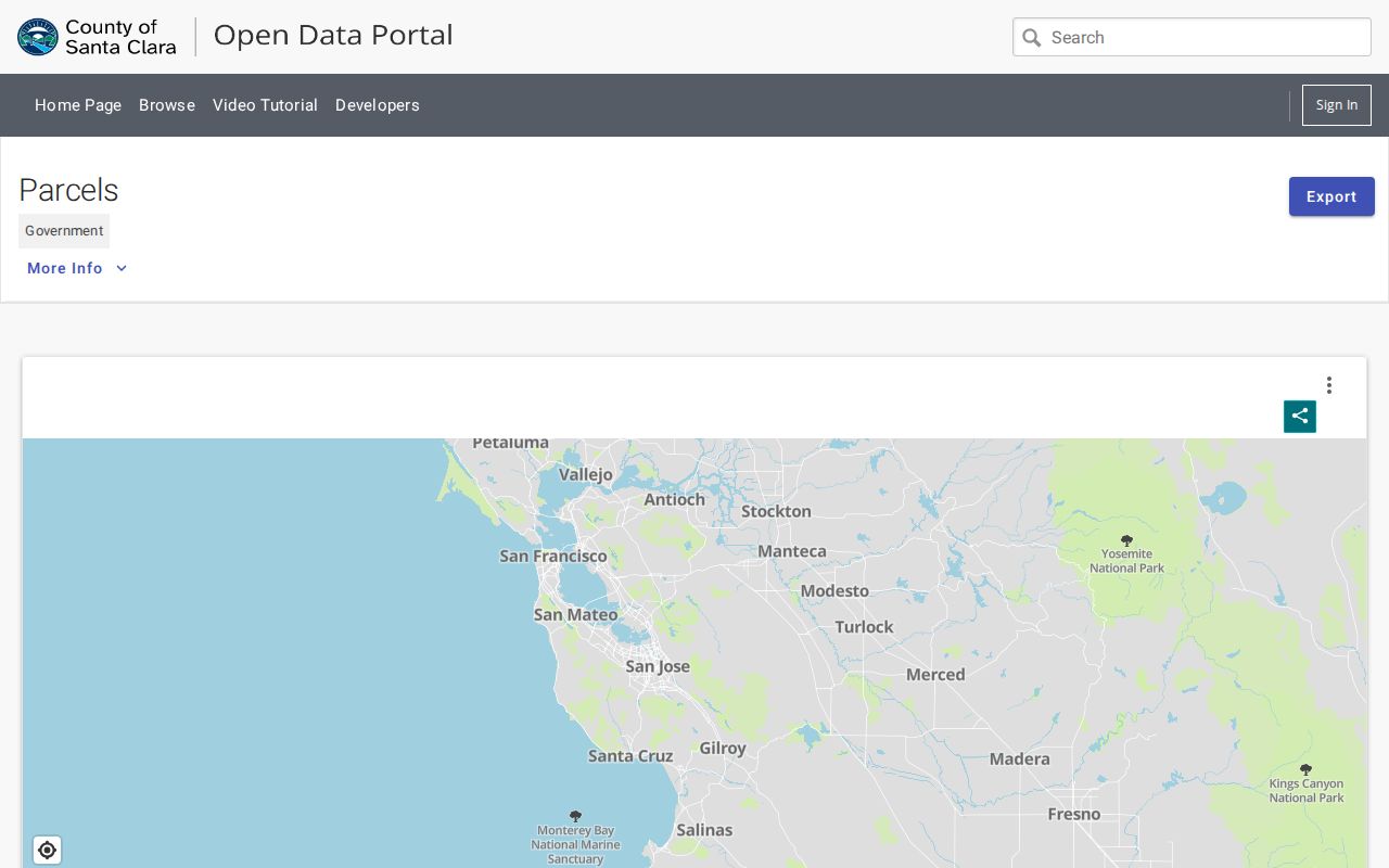 San Jose street directory Santa Clara County parcel data