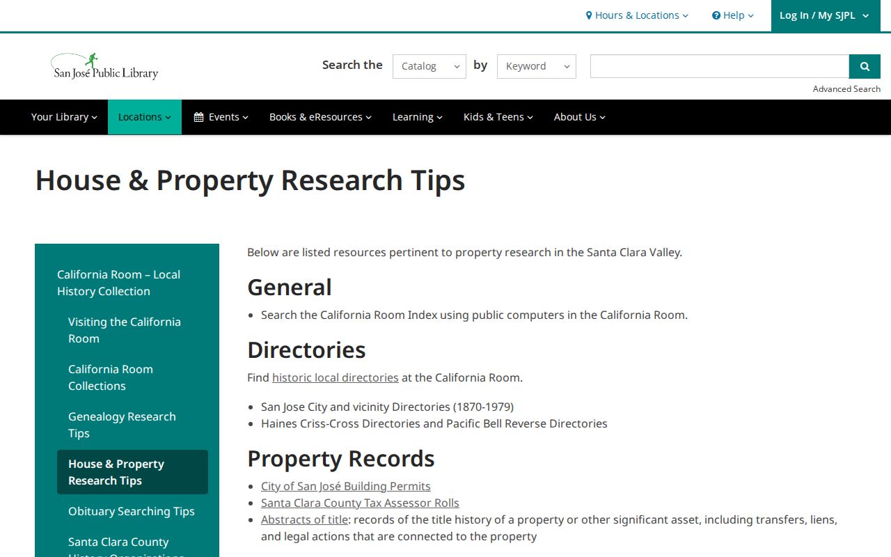 San Jose street directory house history research source
